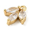 Brass with Clear Cubic Zirconia Charms KK-G478-02E-KCG-2