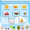 12Pcs 12 Style Food Grade Eco-Friendly Silicone Focal Beads SIL-SC0001-17-2