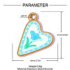 Printed 304 Stainless Steel with Enamel Pendants SA-OY002-67G-02-2