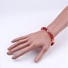 Natural Agate Beaded Stretch Bracelets BJEW-JB02584-4