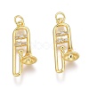 Brass Micro Pave Clear Cubic Zirconia Pendants ZIRC-Z008-37G-1