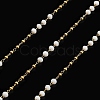 Rondelle Glass Beaded Link Chains CHS-G028-07G-01-1
