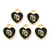 Light Gold Plated Alloy Enamel Pendants ENAM-R136-30-21-1