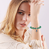 6Pcs 6 Colors Evil Eye Resin Beaded Stretch Bracelets Set with Hamsa Hand Charms BJEW-AN0001-66-5