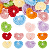 32Pcs 8 Colors Heart Wool Knitting with Plastic Pearl Cabochons DIY-FG0005-57-1