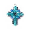 Glass Seed Beads Pendants PALLOY-MZ00223-3