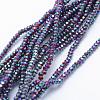 Electroplate Opaque Glass Beads Strands EGLA-J144-FP-B01-1