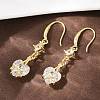 Brass Micro Pave Clear Cubic Zirconia Heart Dangle Earrings EJEW-C156-02G-3