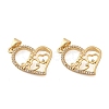 Brass Micro Pave Cubic Zirconia Pendants KK-R229-11G-B-1