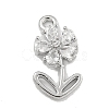 Brass Micro Pave Clear Cubic Zirconia Pendants KK-U015-09P-1