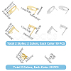 40Pcs 4 Style Rectangle & Oval 304 Stainless Steel Stud Earring Findings STAS-UN0054-35-3