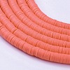 Flat Round Handmade Polymer Clay Beads CLAY-R067-8.0mm-14-4