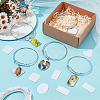 5Pcs 5 Styles Heat Transfer Brass Charm Blank Bangle Making BJEW-PH01868-5