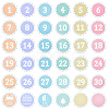 36Pcs 36 Styles Flat Round Paper Blank Label Stickers DIY-WH0308-853A-1