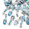 Faceted Transparent Glass Charms GLAA-Q026-08-1