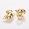 Brass Micro Pave Cubic Zirconia Charms KK-I613-11G-2