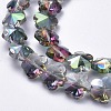 Electroplate Glass Beads Strands EGLA-F132-HP07-3