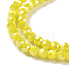 Faceted Round Full Rainbow Plated Electroplate Glass Beads Strands EGLA-J130-FR05-4