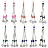 10Pcs 10 Colors Tibetan Style Zinc Alloy with Resin Bead Tassel Big Pendants TIBEP-PH0001-92-1