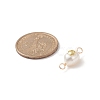 Grade AA Natural Cultured Freshwater Pearl Connector Charms with Golden Tone Alloy Slices PALLOY-JF01996-02-3