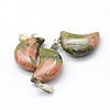 Moon Natural Unakite Pendants G-Q369-06-2