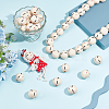 Printed Natural Wood European Beads WOOD-PH0009-50-2