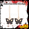 3 Pair 3 Color Enamel Butterfly with Skull Hoop Earrings EJEW-AN0002-46-3