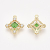 Brass Cubic Zirconia Pendants KK-T038-548A-NF-2