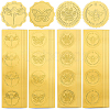 40 Sheets 4 Styles Plastic Self Adhesive Gold Foil Embossed Stickers DIY-CP0010-39-1