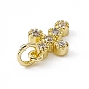Brass Micro Pave Clear Cubic Zirconia Charms ZIRC-F132-63G-3