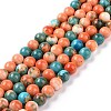 Synthetic Ocean White Jade Round Bead Strands G-M165-6mm-04-2