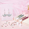 400Pcs 4 Colors 2-Hole Transparent Glass Seed Beads SEED-CN0001-21-4