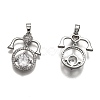 Brass Clear Cubic Zirconia Constellation Charms KK-J278-33P-F-2