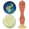 Brass Wax Seal Stamps with Wood Handle AJEW-WH0412-0071-1