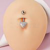 304 Stainless Steel with Crystal Rhinestone Belly Rings FS-WG2C664-04-1