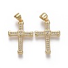 Brass Micro Pave Cubic Zirconia Pendants ZIRC-F115-04G-1