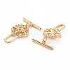 Brass Micro Pave Clear Cubic Zirconia Peg Bails Toggle Clasps KK-S356-423-NF-2