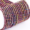 Electroplate Glass Beads Strands X-EGLA-F149-FP-03-1