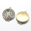 Brass Diffuser Locket Pendants KK-F717-26AB-NR-2