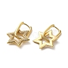 Golden Brass Micro Pave Cubic Zirconia Dangle Hoop Earrings EJEW-C073-03B-G-2