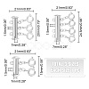 3Pcs 3 Styles 304 Stainless Steel Slide Lock Clasps STAS-UN0042-03P-3
