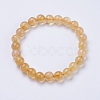 Natural Citrine Beaded Stretch Bracelets BJEW-I253-8mm-21-7