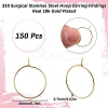 150Pcs 316 Surgical Stainless Steel Hoop Earring Findings STAS-SC0007-18-2