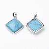 Synthetic Turquoise Pendants G-E420-02P-1