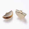 Brass Ribbon Crimp Ends KK-F738-04G-2