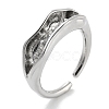 Rack Plating Brass Open Cuff Ring Settings KK-Z071-05P-1
