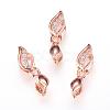 Long-Lasting Plated Brass Micro Pave Cubic Zirconia Ice Pick Pinch Bails ZIRC-F063-03RG-1
