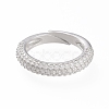 Adjustable Brass Micro Pave Cubic Zirconia Cuff Rings RJEW-L098-007-P-2