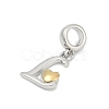 Brass European Dangle Charms KK-Z097-01L-GP-2
