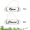 Closed & Open Sign Natural Wood Door Hanging Decoration for Front Door Decoration HJEW-CN0001-02-4